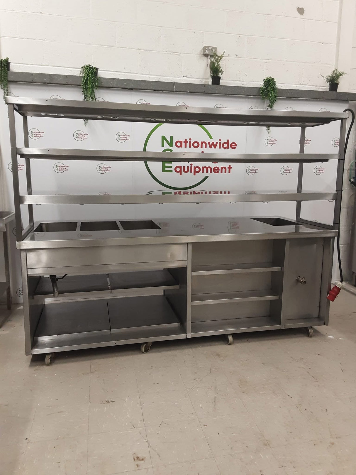 Stainless Steel Hotcupboard / Warming Drawers / Bain Marie / Three Heated Tier Chef's Pass - Three Phase (NCE5196)