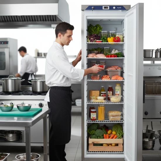 Prodis White Single Upright Fridge, 341L Capacity, Model- HC410R. Delivery Included