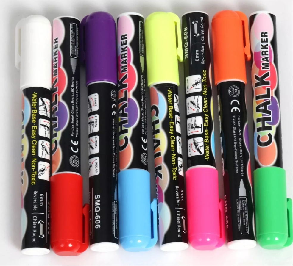 Liquid Chalk Marker Set Of 8 - Mixed Colours (NCE5243)