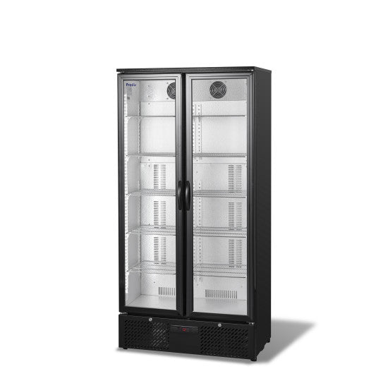 Prodis Double Door Black Upright Bottle Cooler, Low Energy, Model- NT20-LE. Delivery Included