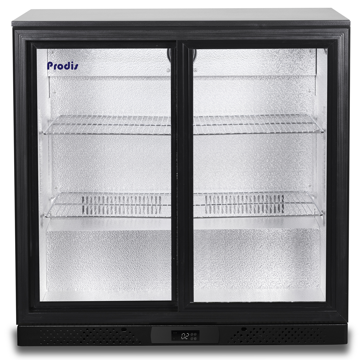 Prodis Low Profile/Height Low Energy Double Sliding Door Bottle Cooler, Model-NT2BSLO-LE. Delivery Included