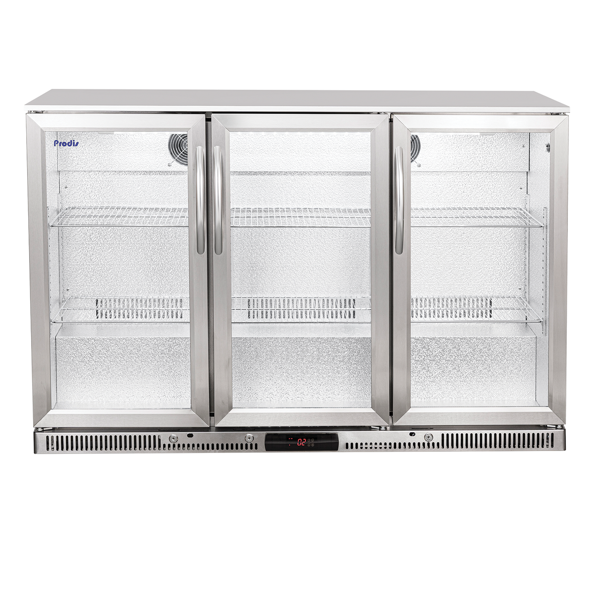 Prodis Stainless Steel Triple Door Bottle Cooler, Low Energy, Model- NT3ST-LE. Delivery Included