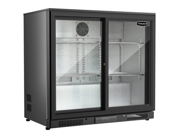 EX-DISPLAY CLEARANCE-Sterling Pro Two Sliding Door Bottle Cooler, Model-SP2HC-BS (NCE4620)