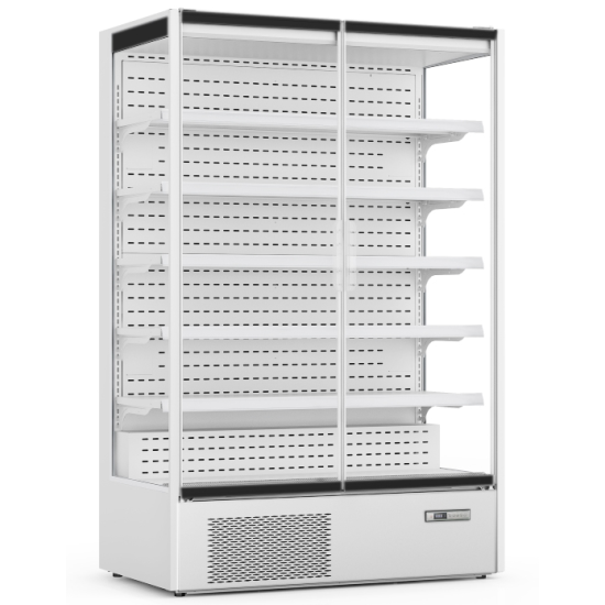 Prodis 131cm/Two Door Panoramic Frameless Glass Door Multideck -White, Model-XMD1250-P-FGD-W. Delivery Included
