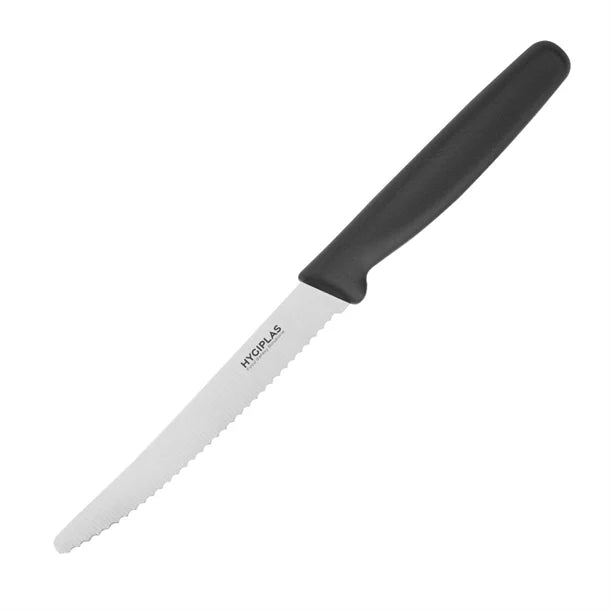 Hygiplas 10.5cm Black Serrated Tomato Knife (NCE4153)