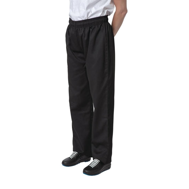 Black Chefs Trousers - Size Large (NCE3107)