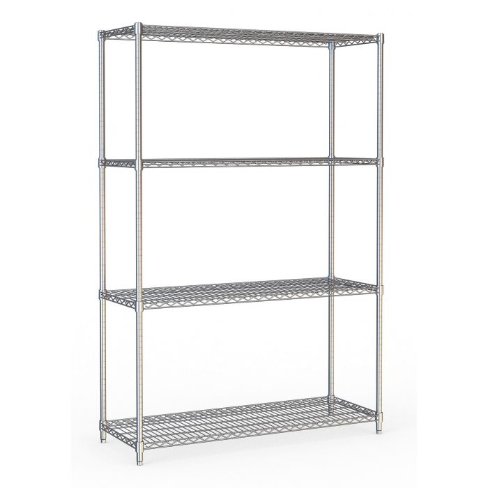 Combisteel Chrome Four Tier Wire Shelving Unit 120x45cm (NCE5194)