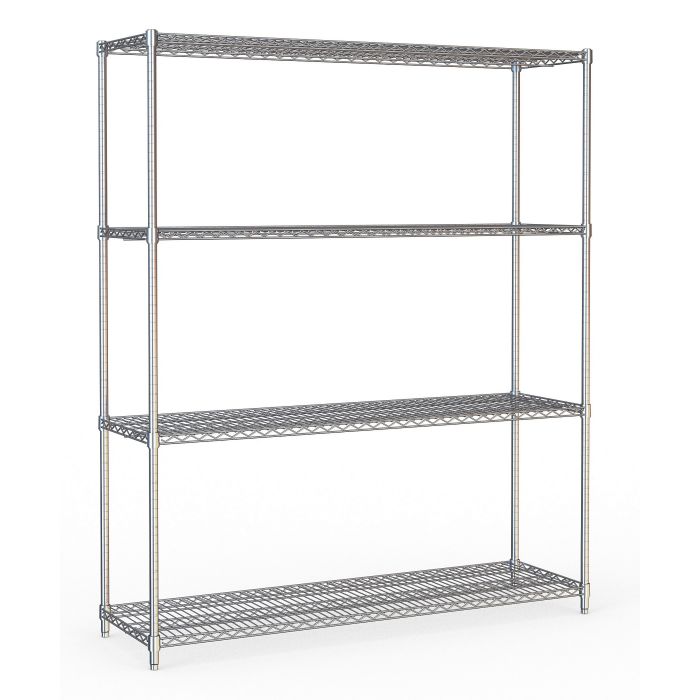 Combisteel Chrome Four Tier Wire Shelving Unit 150x45cm (NCE5195)