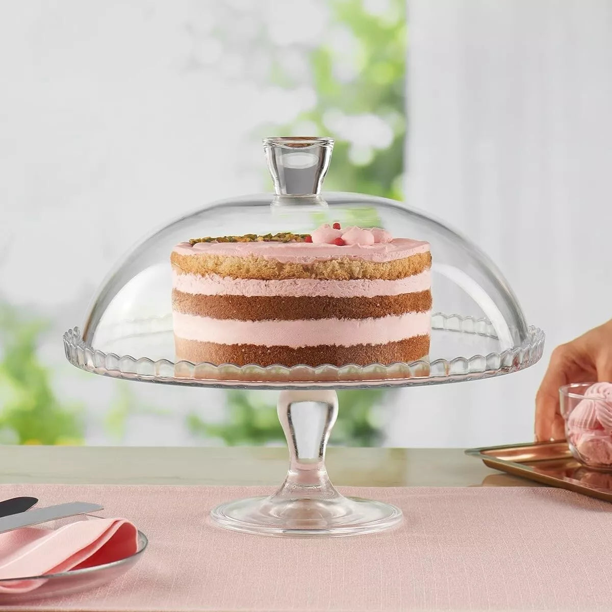 Glass Cake Stand / Dome (NCE3189)