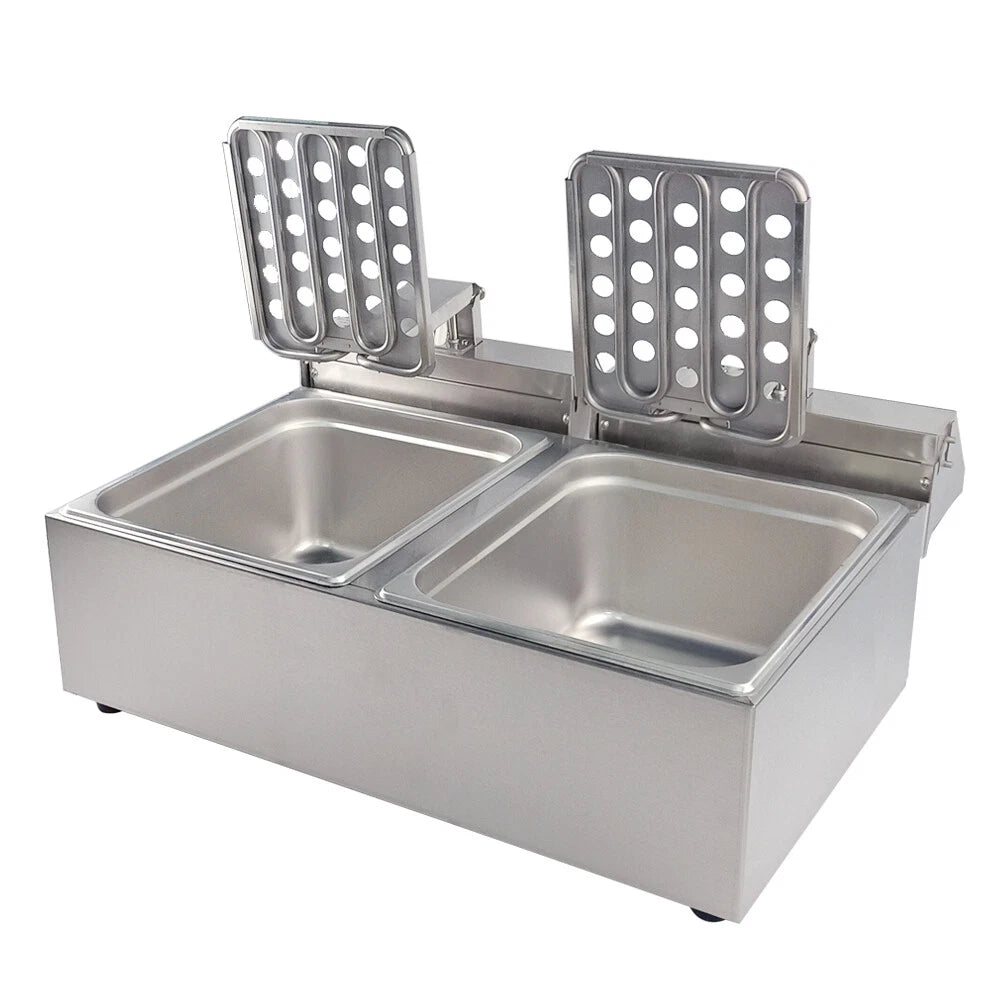 Genesis Catering Equipment Tabletop 13amp Electric 10L Twin Tank Fryer, Model- DL-20B (NCE6585)