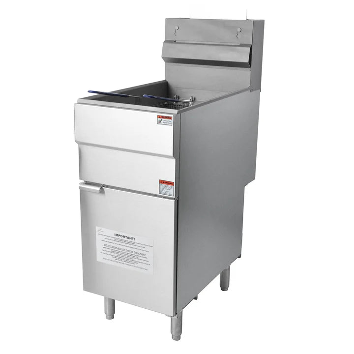 Hamoki Single Tank, Three Burner, Natural Gas Free-Standing Fryer, Model- GF90 (NCE4168)