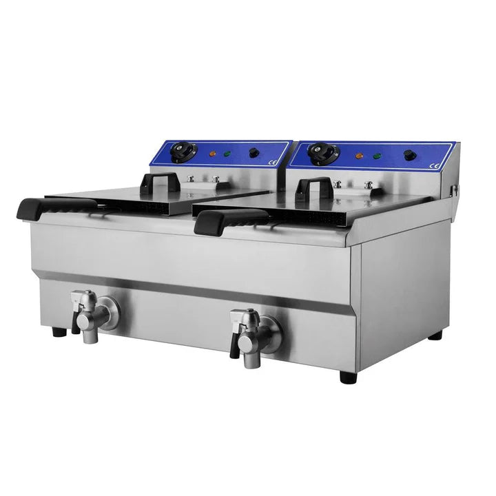 Hamoki Tabletop Tabletop Twin Tank Electric Fryer, 13amp, Model- EF-132V (NCE4275)