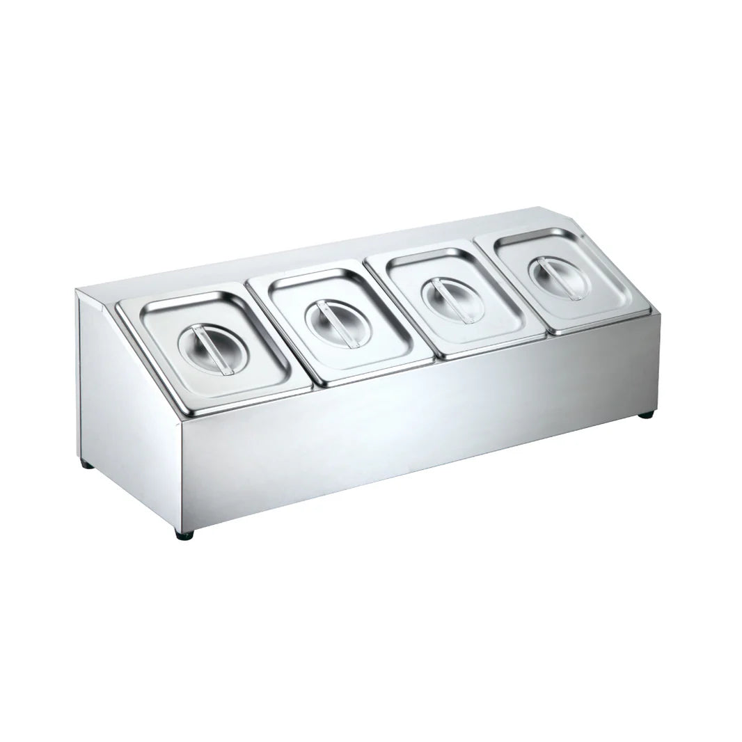 Hamoki Stainless Steel Ambient Ingredient Rack (4x1/6GN 100MM) (NCE5486)