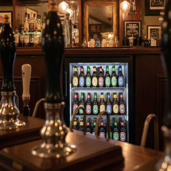 Prodis Left Hand Hinged Single Door Bottle Cooler, Low Energy, Model- NT1BHSP-LE. Delivery Included