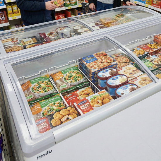 Prodis Curved Glass Display Freezer, 546L/182cm, Model- NVC5. Delivery Included