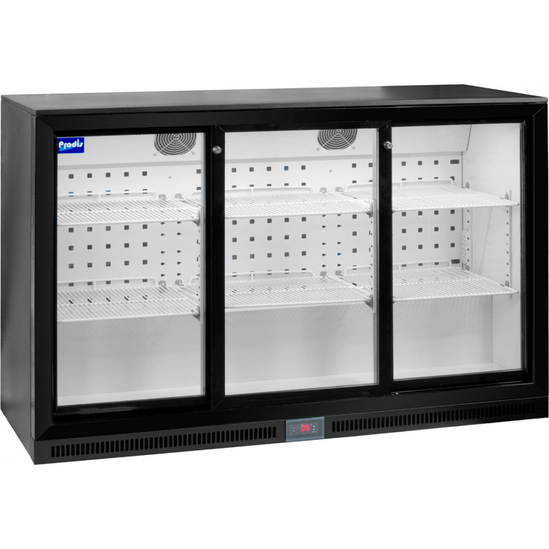 Prodis Triple Sliding Door Black Bottle Cooler, Model- NT3BS-HC. Delivery Available