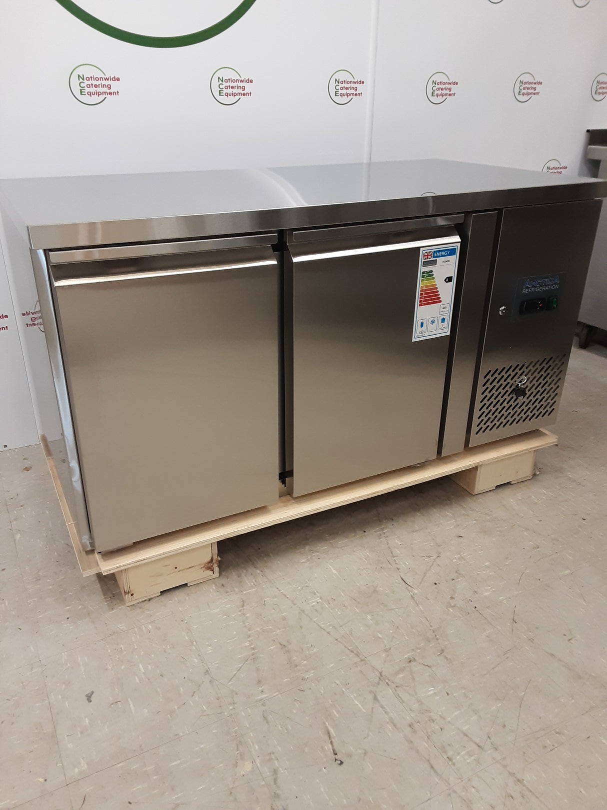 Arctica 2 Door Counter Fridge, 136cm, Model- HED496. Includes Delivery (NCE1783)