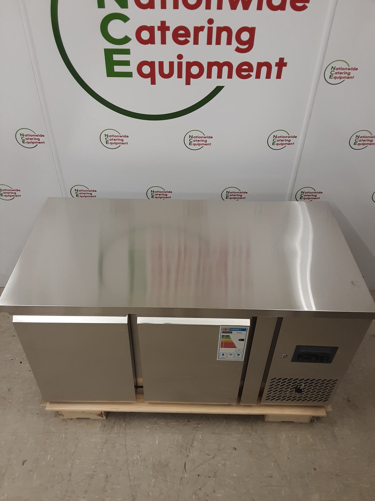 Arctica 2 Door Counter Fridge, 136cm, Model- HED496. Includes Delivery (NCE1783)