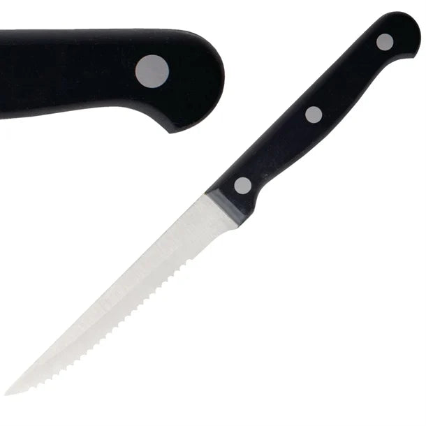 Steak Knives - Serrated (x12) Olympia Black Handle (NCE3135)