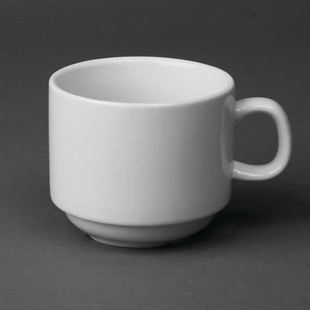 Stacking Tea Cups (x12) Olympia Whiteware (NCE3114)