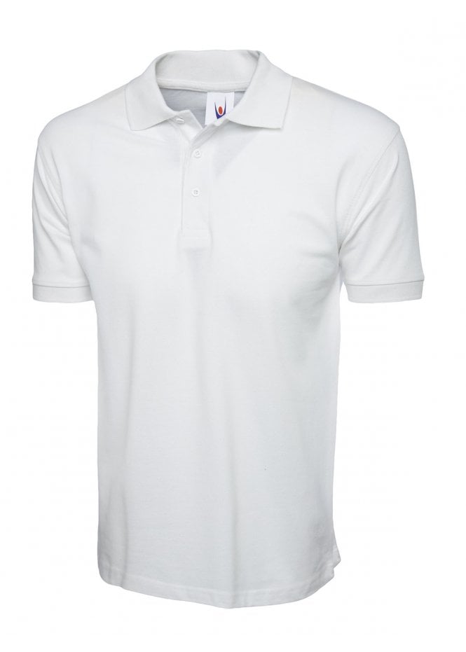 Uneek Medium White Polo Shirt, Clearance (NCE4116)