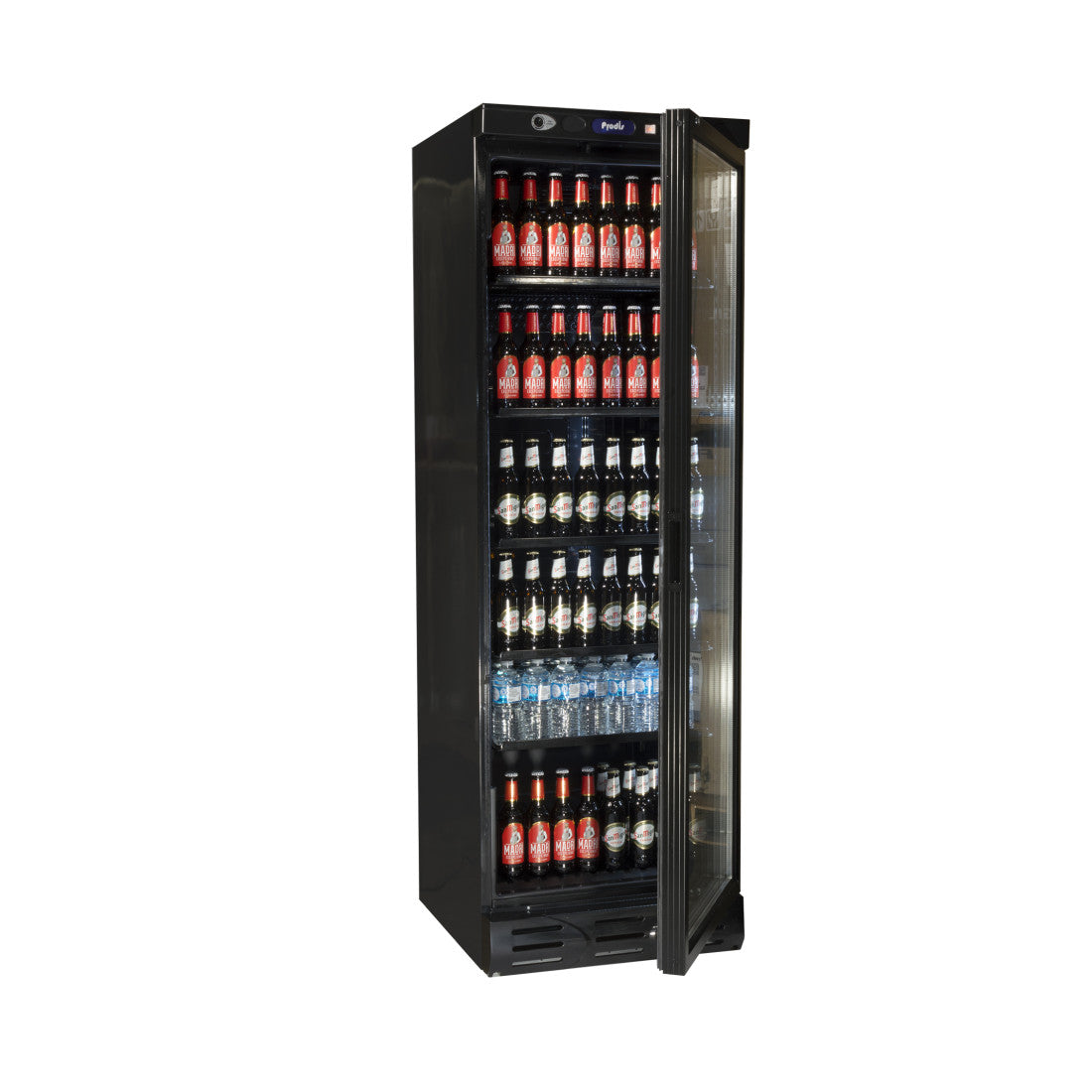 Prodis XD380K Black Single Door Tall Display Fridge. Delivery Included
