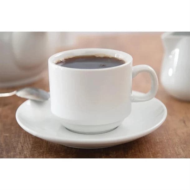 Stacking Tea Cups (x12) Olympia Whiteware (NCE3114) — image 2