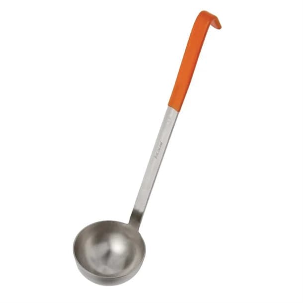 8oz Soup Ladle, Colour Coded Orange Handle (3568) — image 1