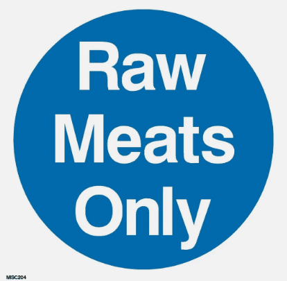 "Raw Meats Only" Food Safety Sticker x1 (NCE4150) — image 1