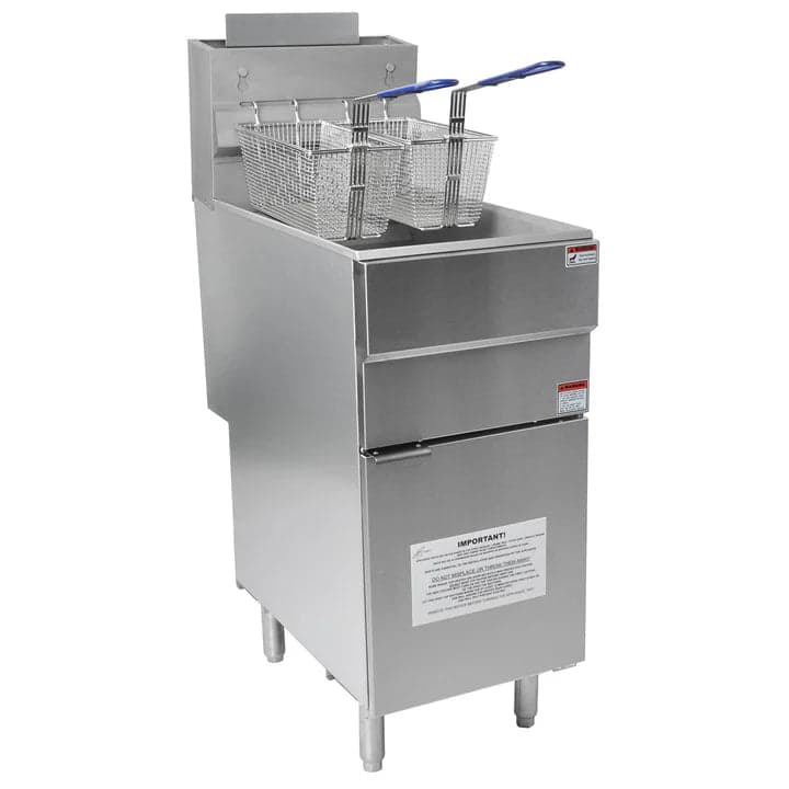 Hamoki LPG 3 Burner Free Standing Single Tank / Twin Basket Fryer, Model- GF90 (NCE4282)