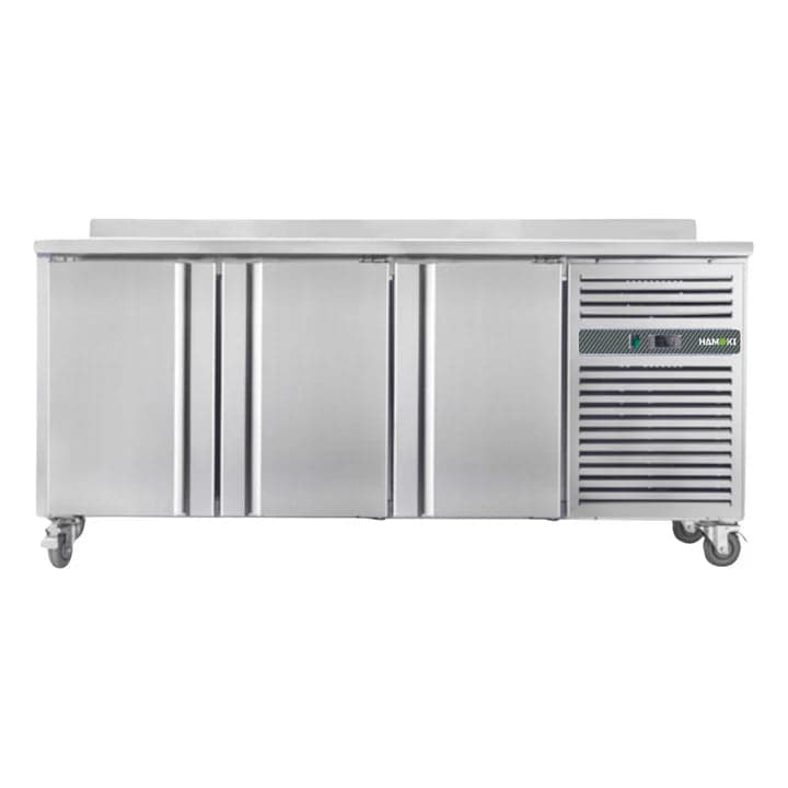 Hamoki Three Door Counter Fridge with Upstand, 418L Capacity, Model-  GN3200TN