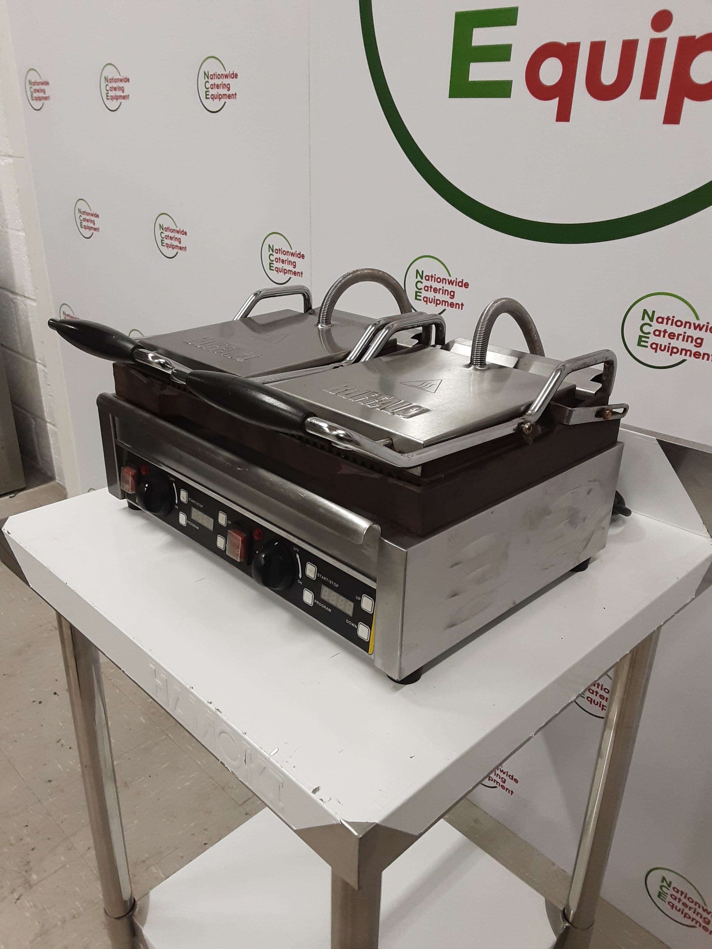Buffalo Double Panini/Contact Grill- Flat & Ribbed (NCE4894) — image 2