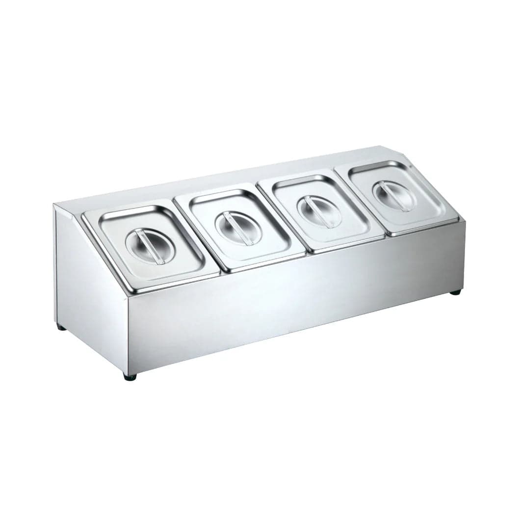 Hamoki Stainless Steel Ambient Ingredient Rack (4x1/6GN 100MM) (NCE5486)
