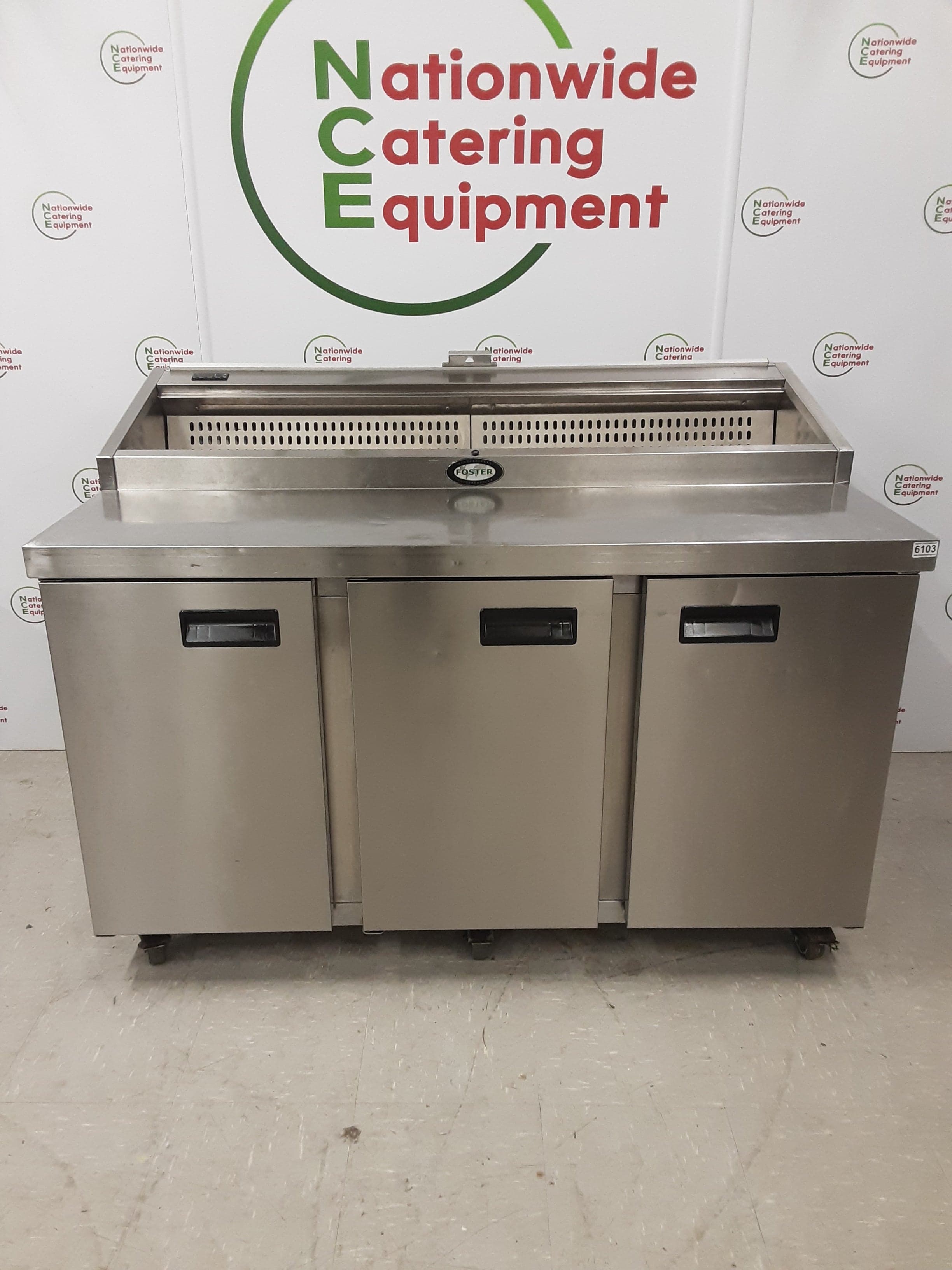Foster Three Door Pizza/Saladette Prep Counter Fridge, Model-FPS1/3HR (NCE6103) — image 2