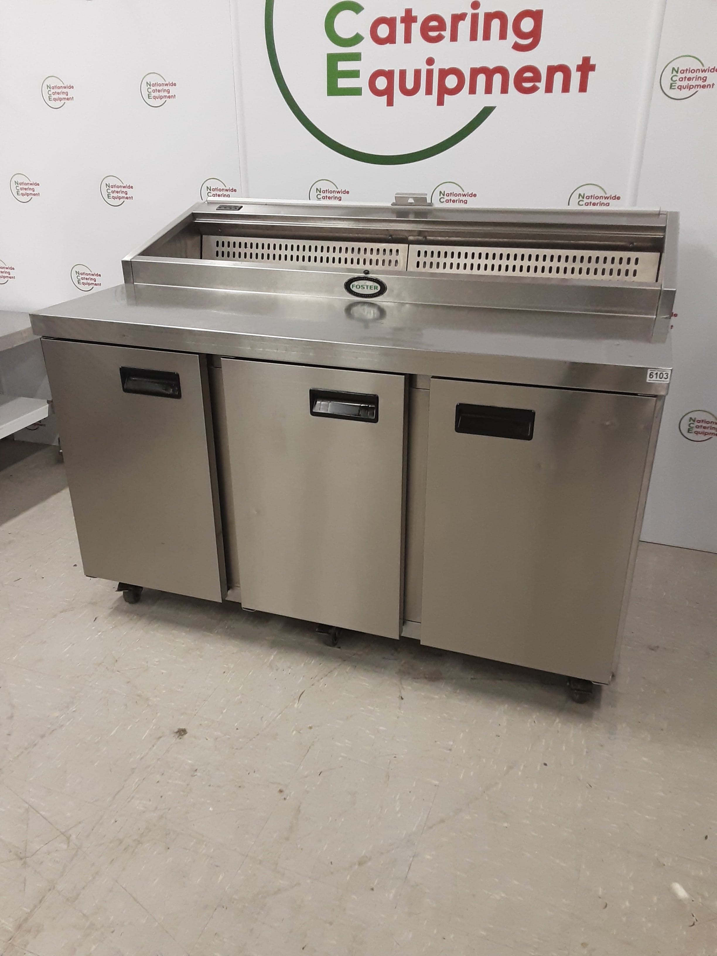 Foster Three Door Pizza/Saladette Prep Counter Fridge, Model-FPS1/3HR (NCE6103) — image 4