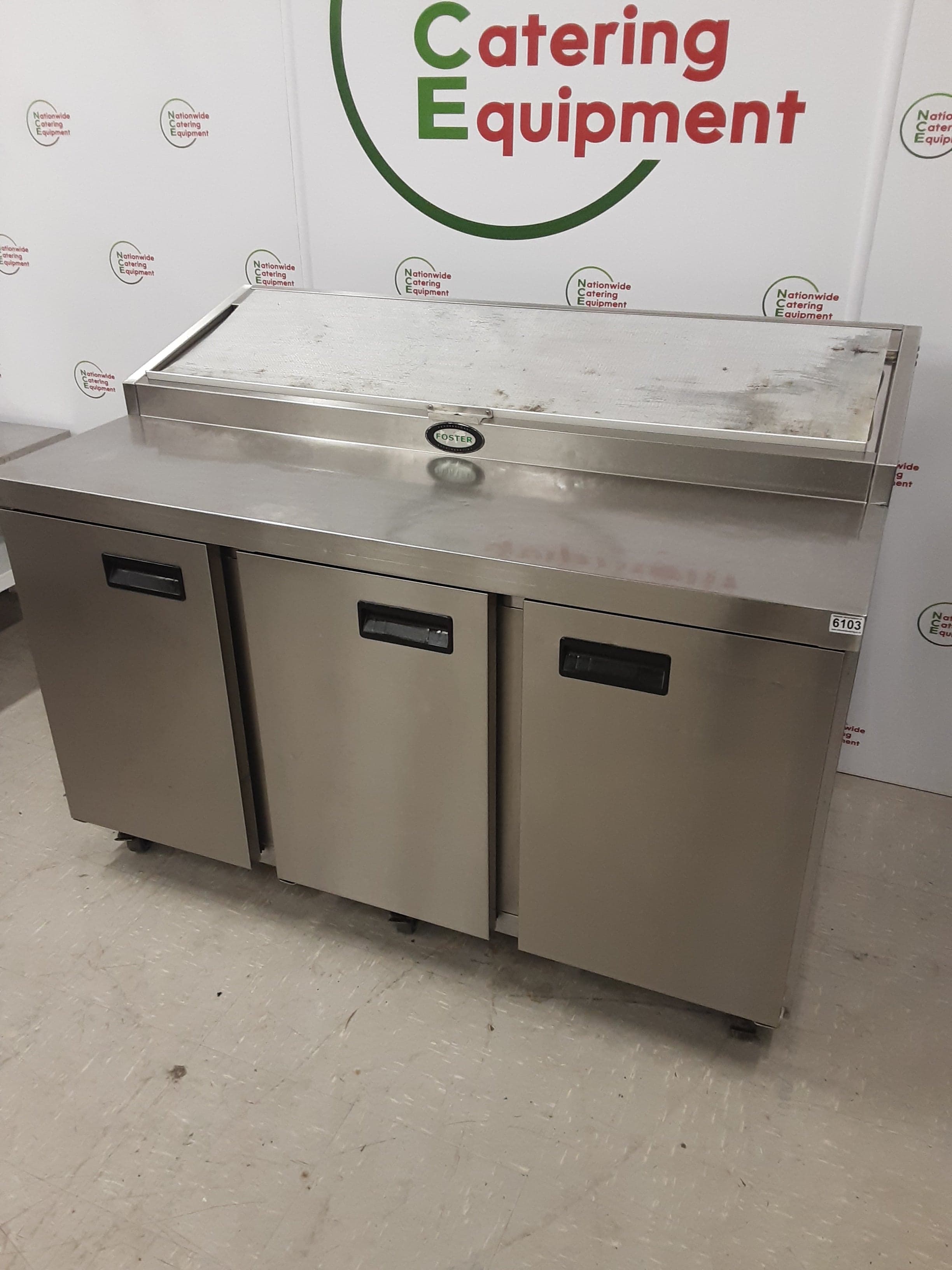Foster Three Door Pizza/Saladette Prep Counter Fridge, Model-FPS1/3HR (NCE6103) — image 9