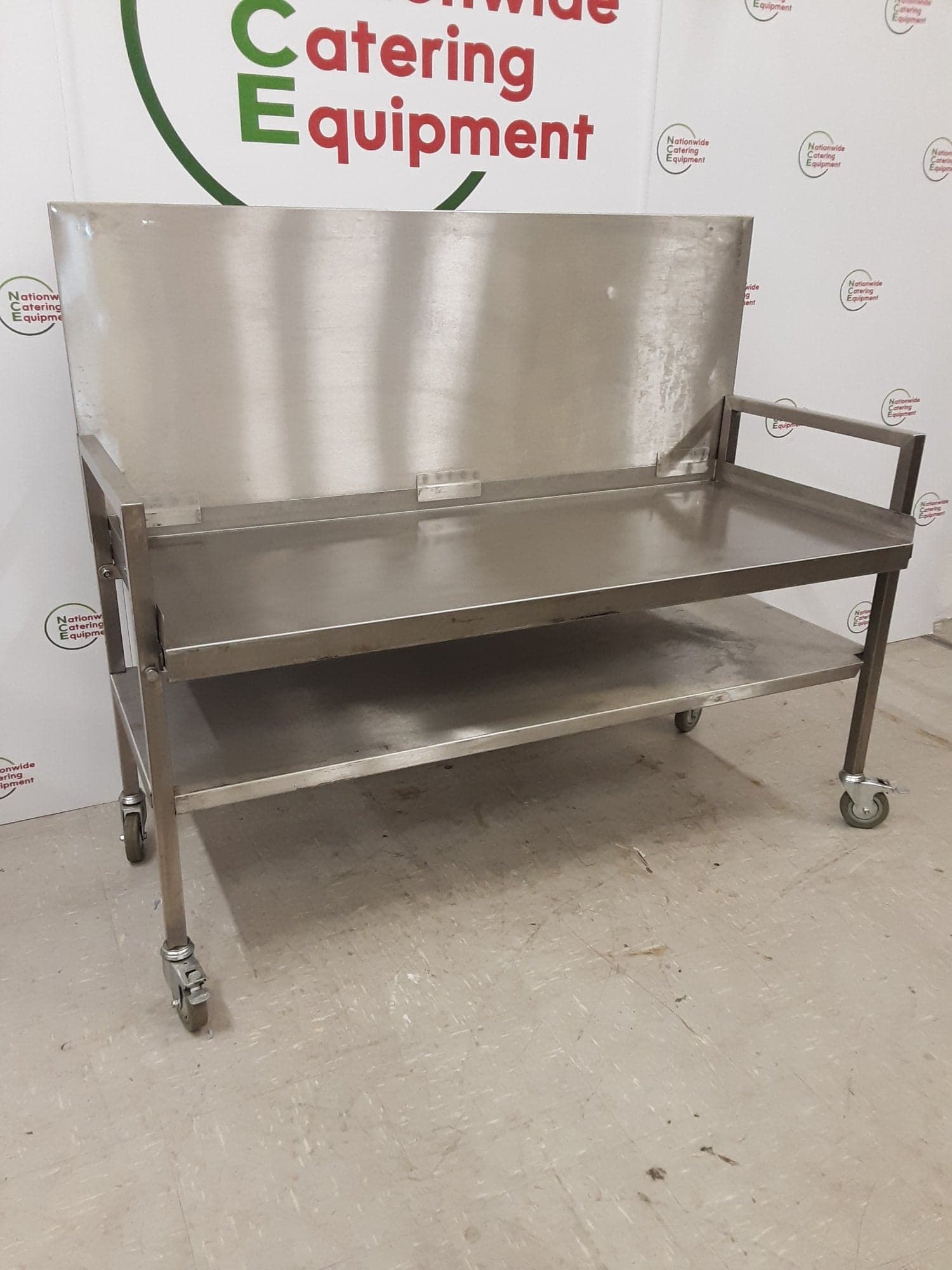 Stainless Steel Folding/Collapsible Mobile Equipment Stand/Low Table 146x64cm — image 2