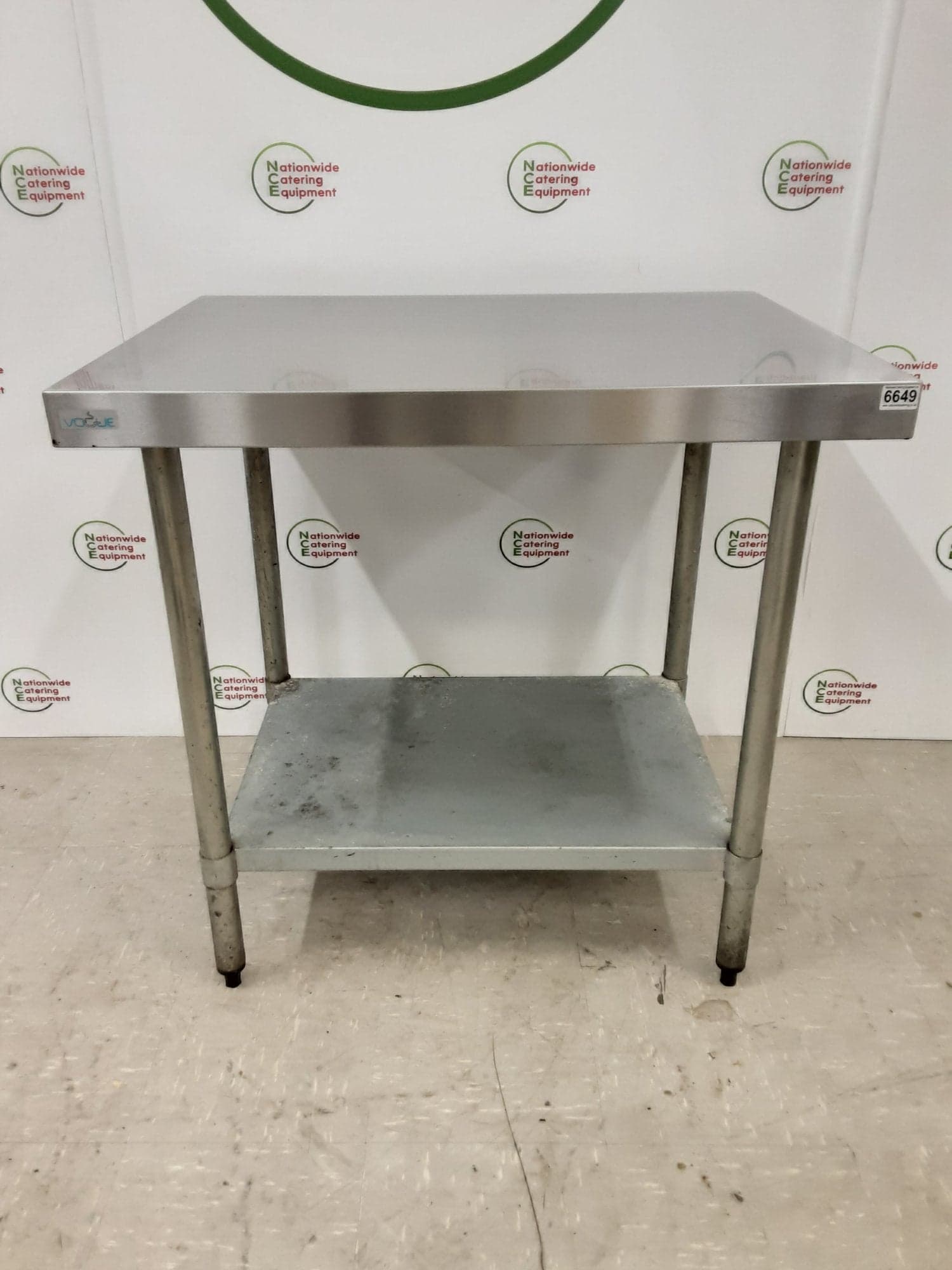 Vogue Stainless Steel Table 90x70cm