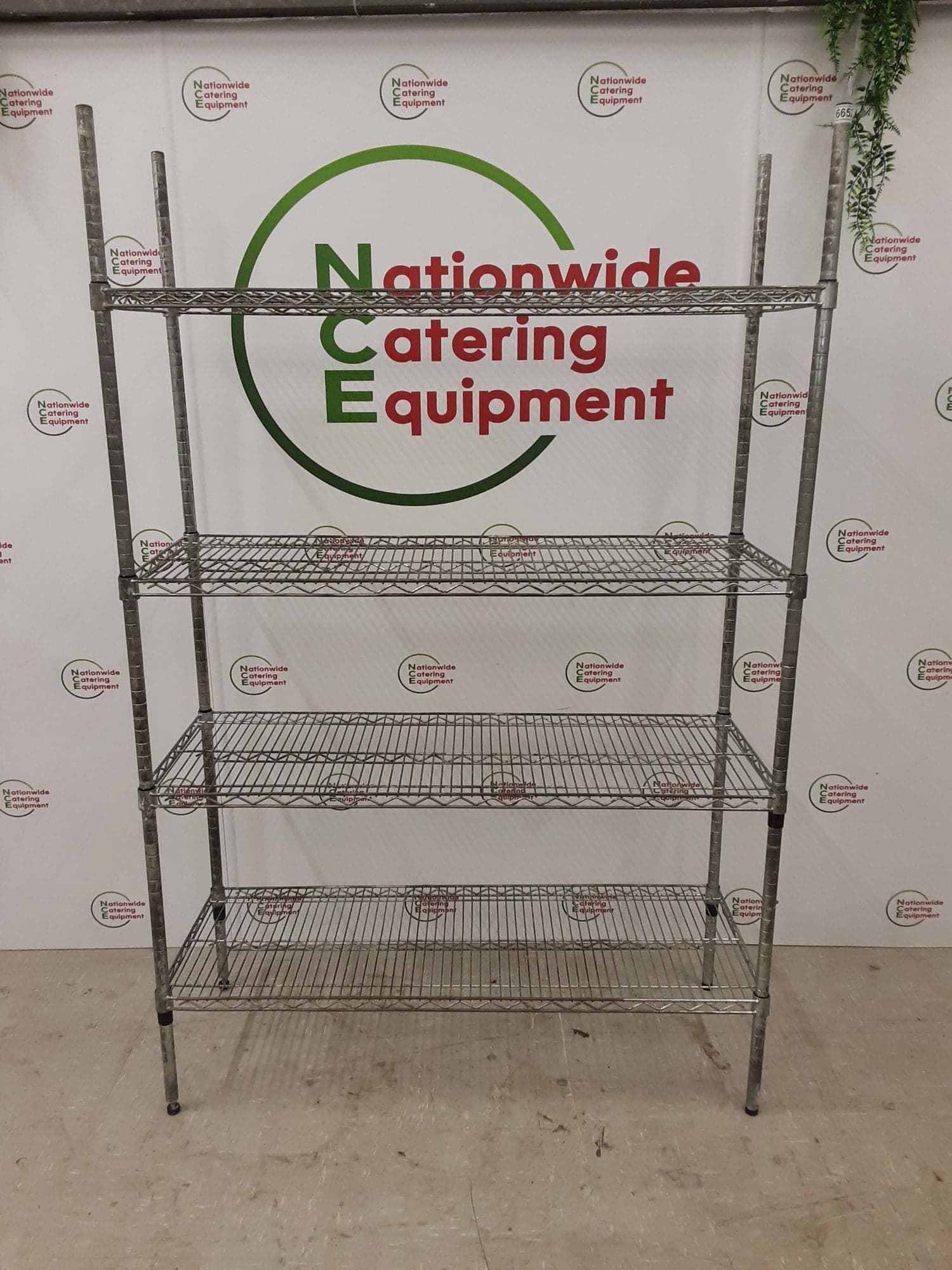 Four Tier Wire Shelving Unit, 122x46cm