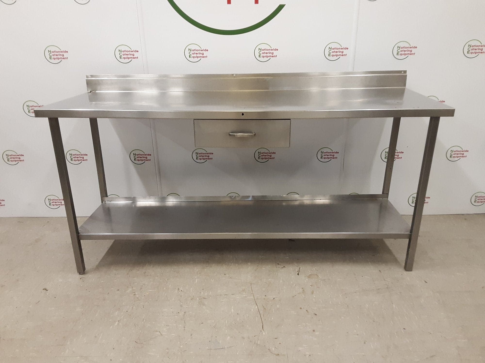 Clearance Stainless Steel Table With Drawer 183x63cm — image 1