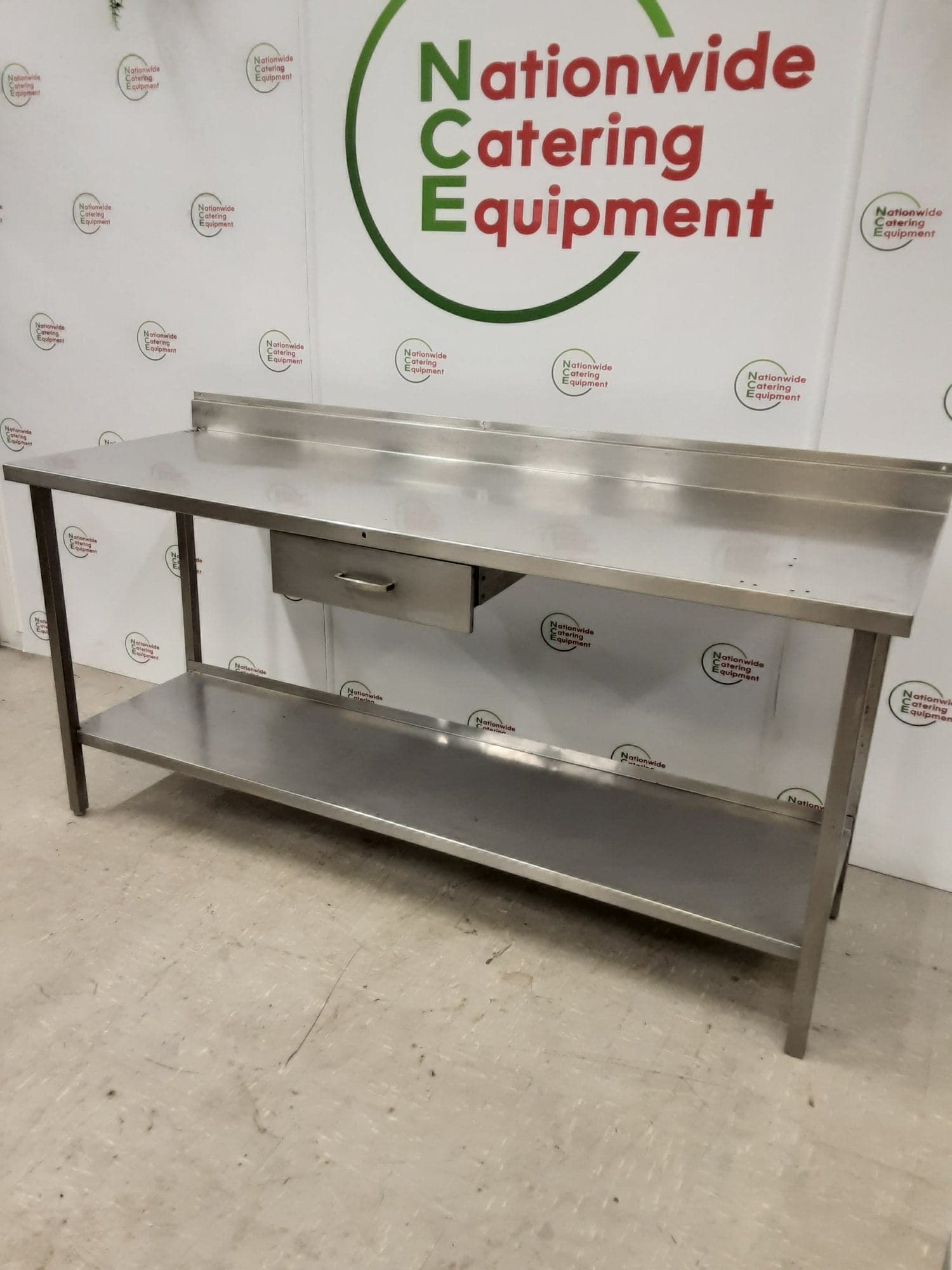 Clearance Stainless Steel Table With Drawer 183x63cm — image 2