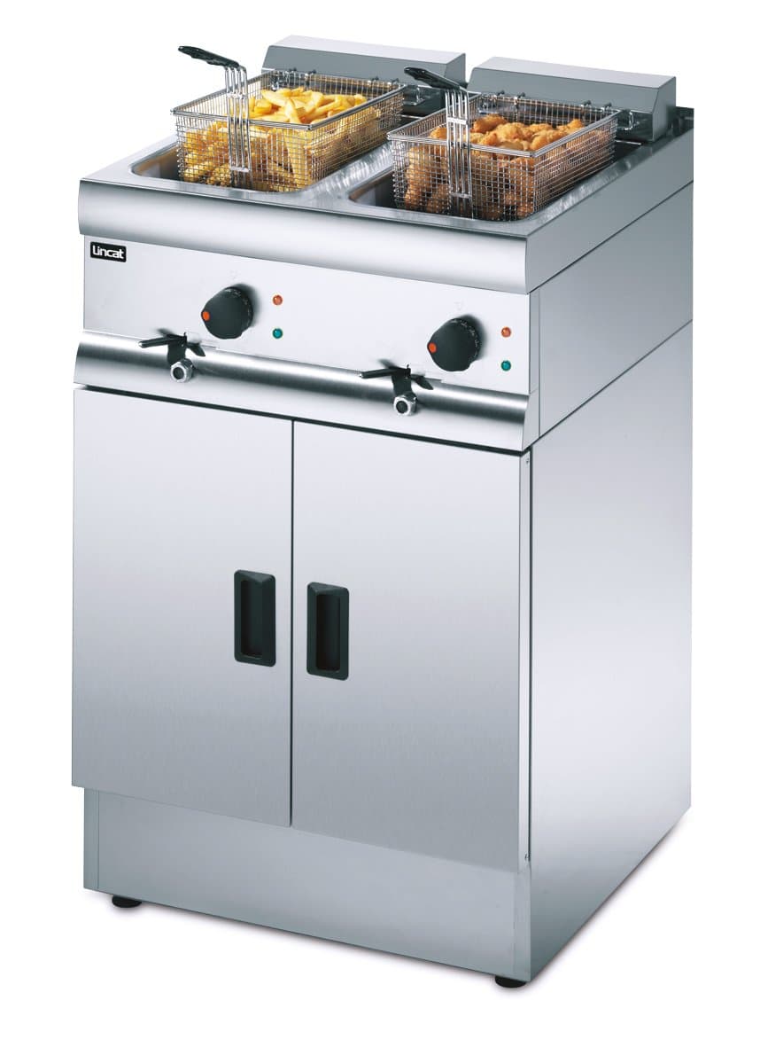 Lincat Silverlink 600 Electric Free-Standing Twin Tank Fryer, 2x9kw, Model- J18