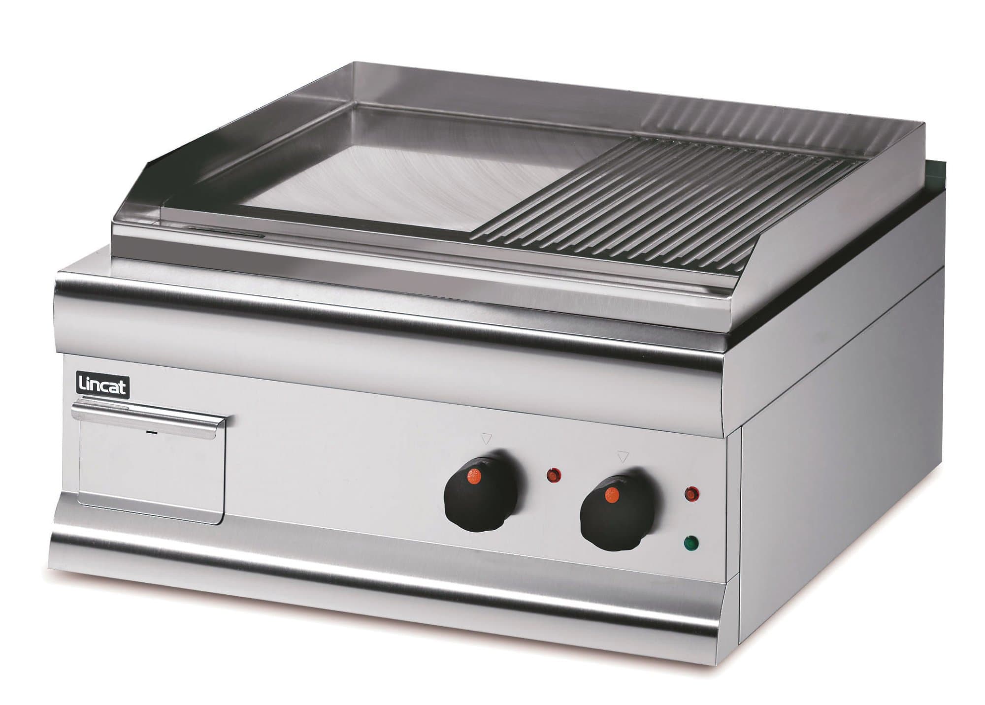 Lincat Silverlink 600 60cm Half Ribbed/Half Flat Machine Steel Dual Zone Electric Griddle, 4kw, Model-GS6/TR — image 1