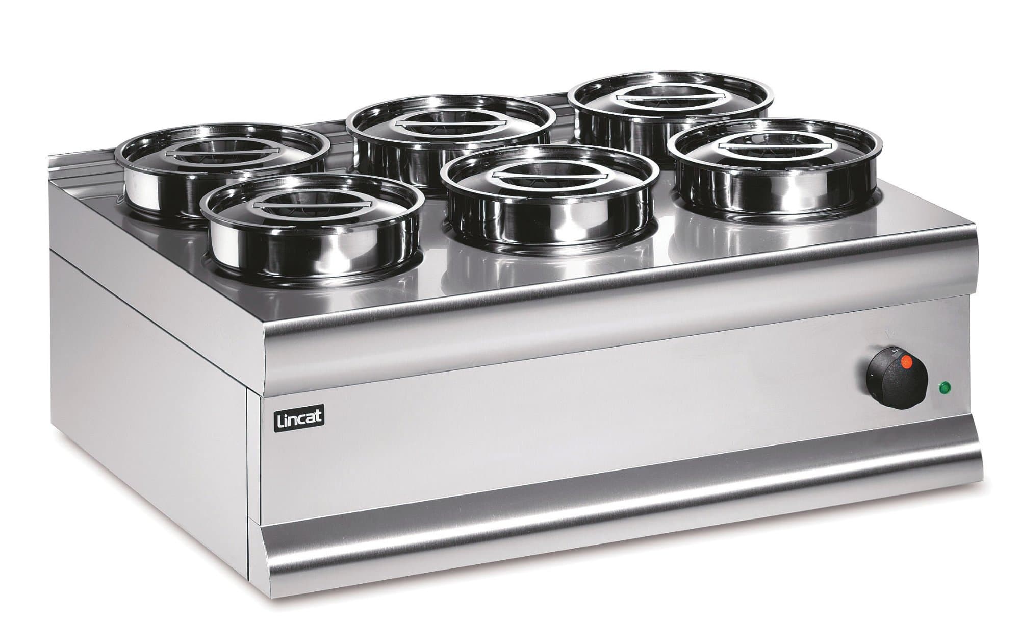 Lincat Silverlink 600 Six Round Pot Dry Tabletop Bain Marie, Model- BS7