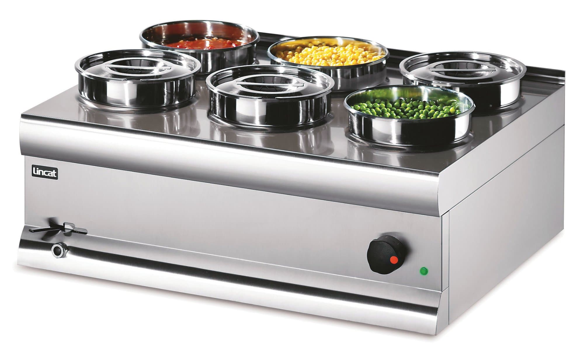 Lincat Silverlink 600 Six Round Pot Wet Tabletop Bain Marie, Model- BS7W — image 1