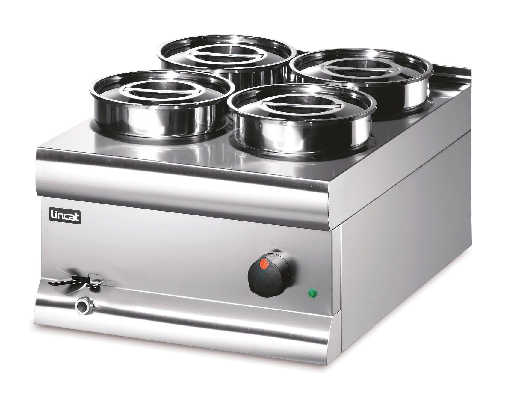 Lincat Silverlink 600 Four Round Pot Wet Tabletop Bain Marie, Model- BS4W — image 1
