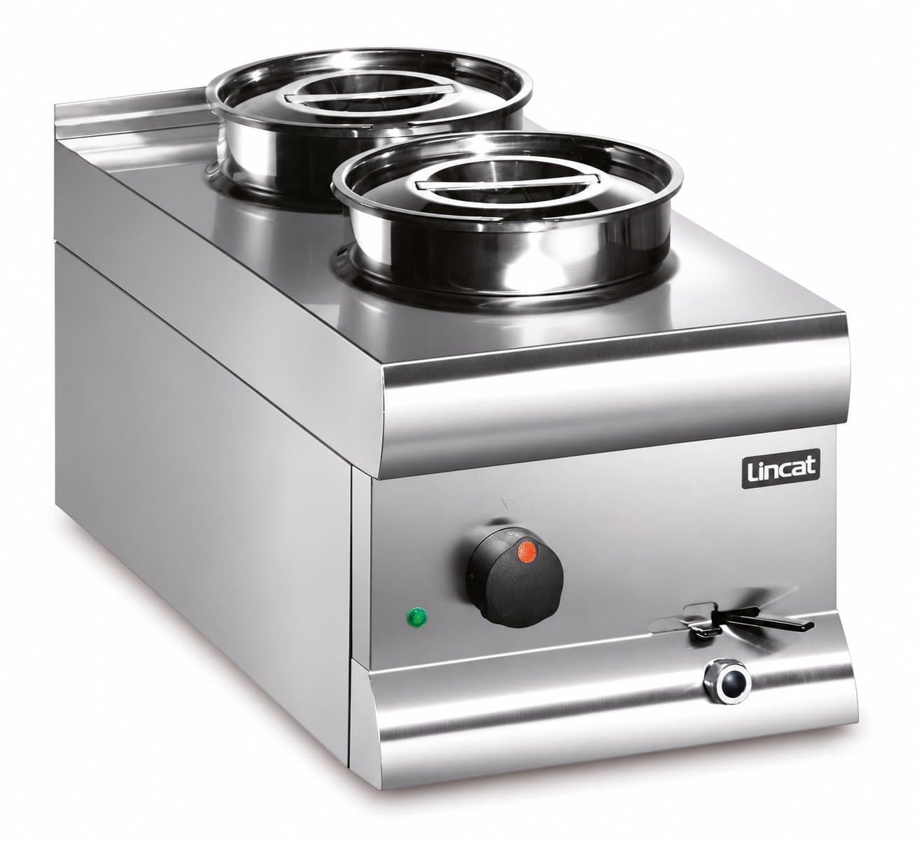 Lincat Silverlink 600 Two Round Pot Wet Tabletop Bain Marie, Model- BS3W