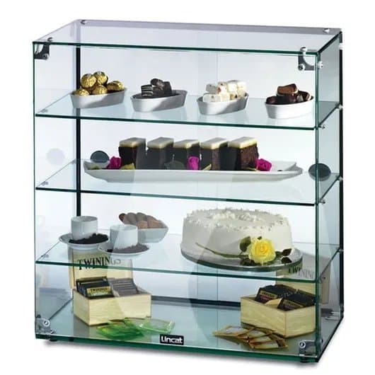 Lincat Seal Tabletop Ambient Glass Display Case With Rear Sliding Doors, 60.7cm, Model- GC46D
