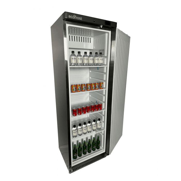 Ecofrost Stainless Steel 400L Single Upright Static Cooled Fridge. Model- 7063.0025. Delivery Included — image 2