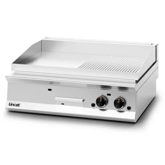 Lincat Opus 800 Half Ribbed Gas Griddle 90cm, Machined Steel, Natural Gas, Model- OG8202/R/N — image 1
